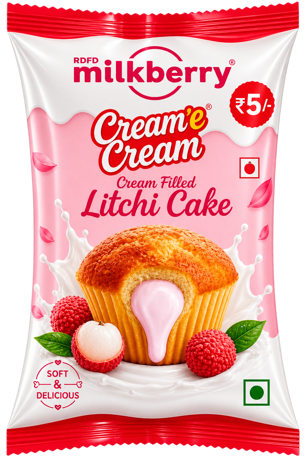 Milkberry Litchi Cup Cake
