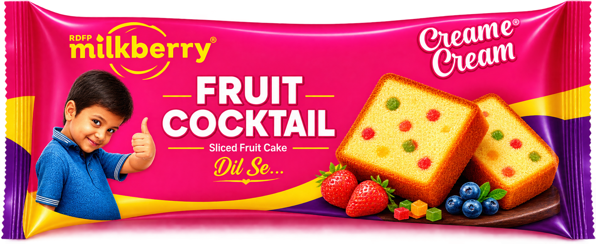 Milkberry Fruit Cocktail Slice Cake