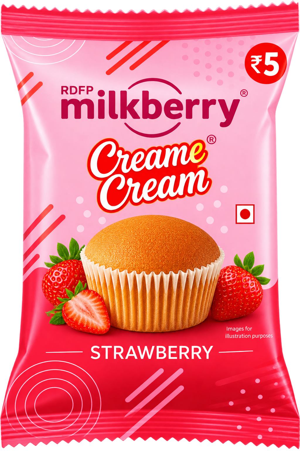 Milkberry Strawberry Cup Cake