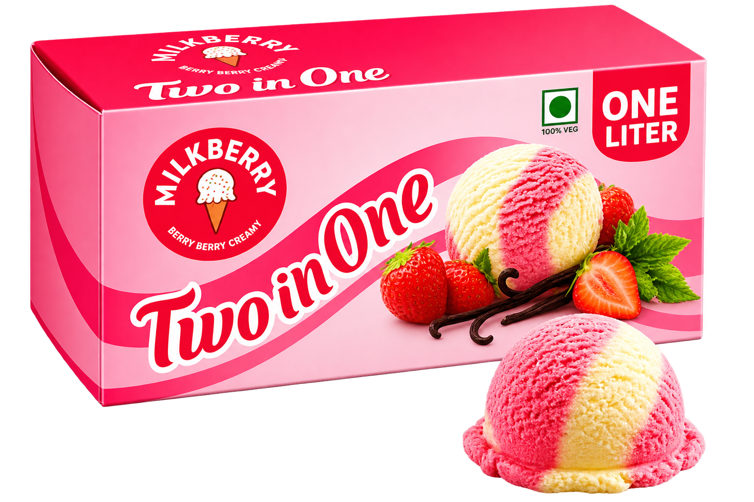 Milkberry 1 Ltr Two In One Family Pack